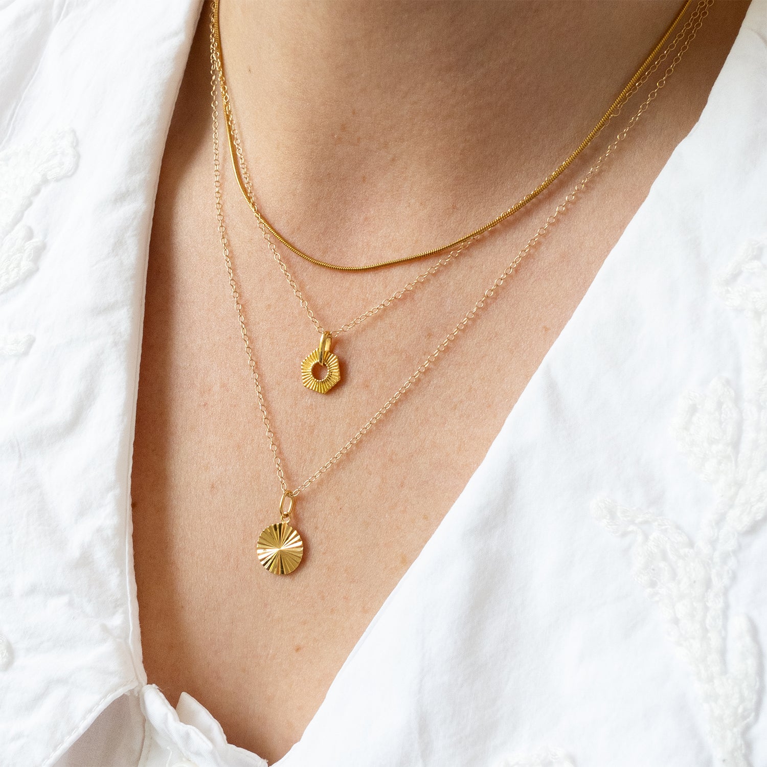 Gold 3-Row Necklace Layering Clasp