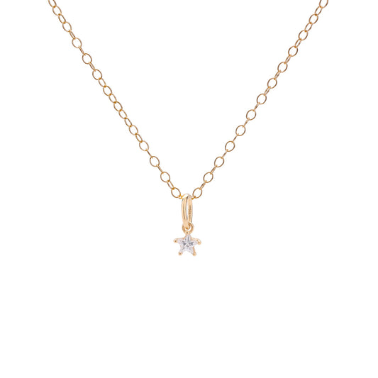 Silver Cubic Zirconia Star Necklace