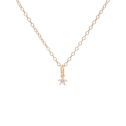 Gold Cubic Zirconia Star Necklace