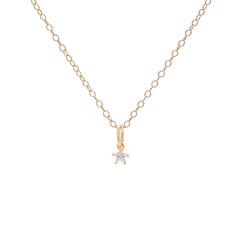 Gold Cubic Zirconia Star Necklace