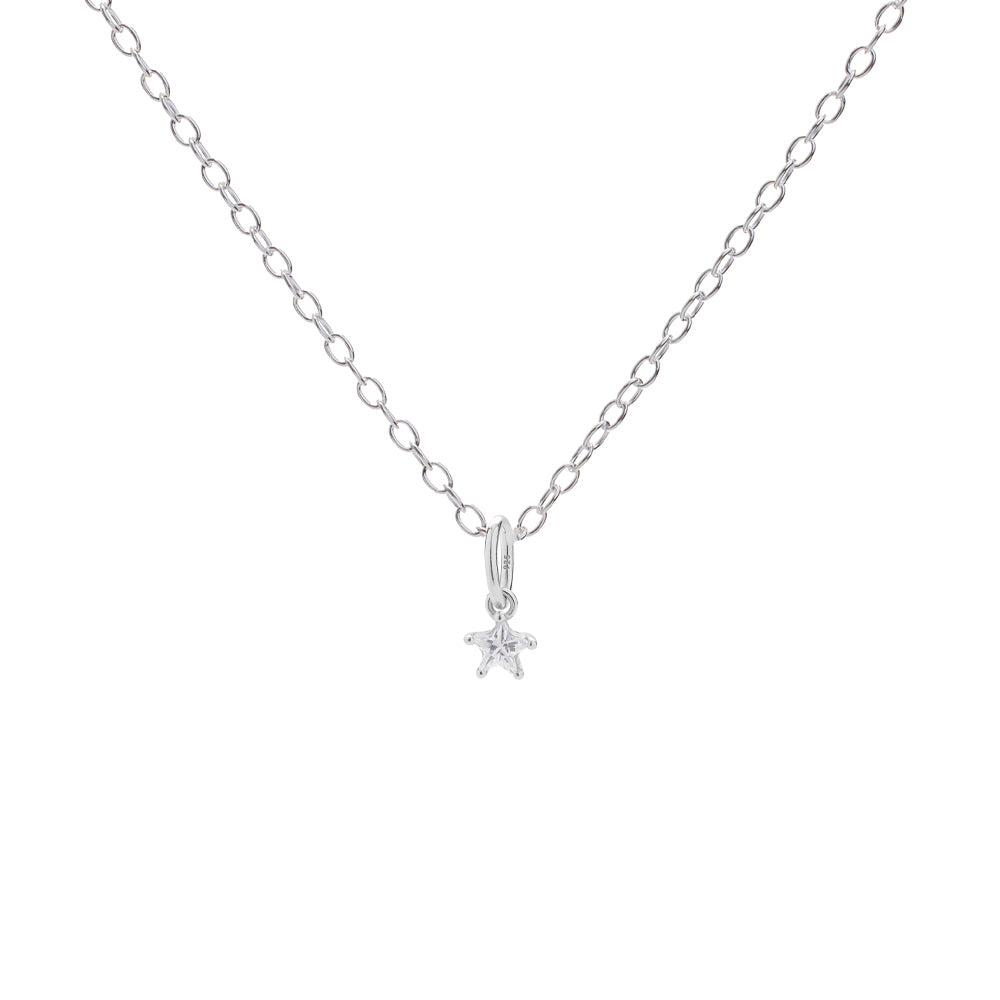 Silver Cubic Zirconia Star Necklace