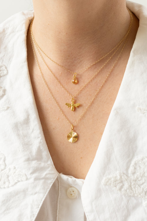 Gold Citrine November Birthstone Necklace
