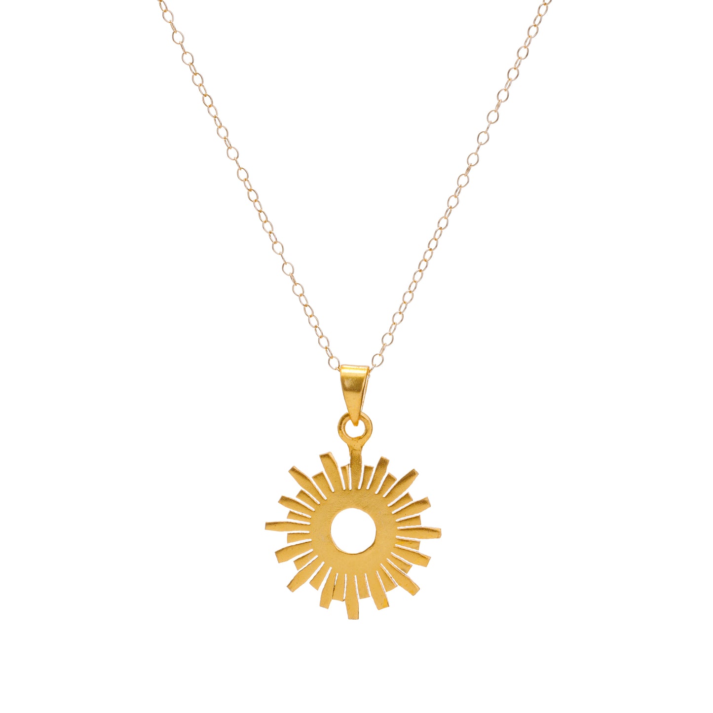 Gold Sun Pendant Necklace