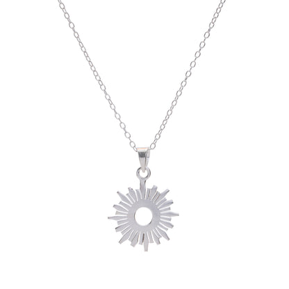 Silver Sun Pendant Necklace