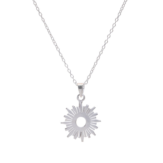 Silver Sun Pendant Necklace
