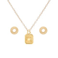 Matching Gold Sunburst Necklace & Earrings Set