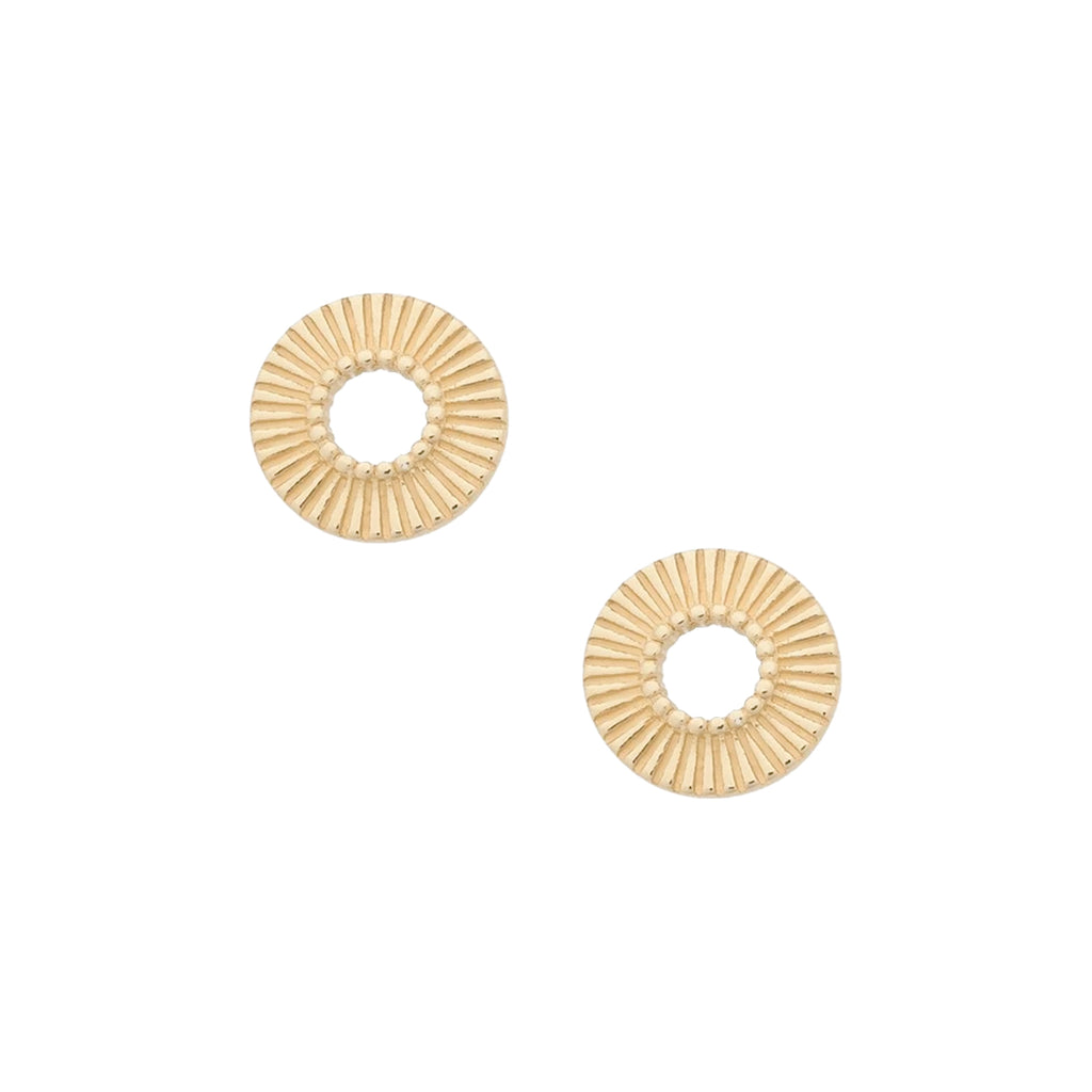 Gold Sunburst Stud Earrings