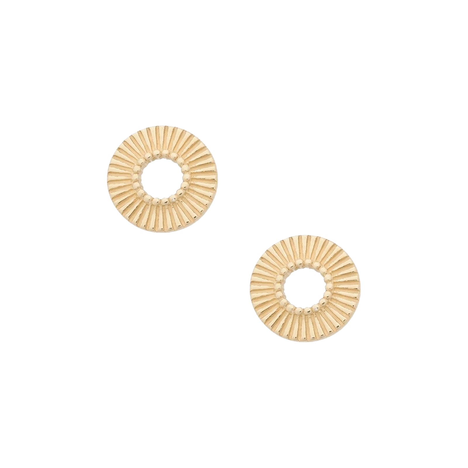 Gold Sunburst Stud Earrings
