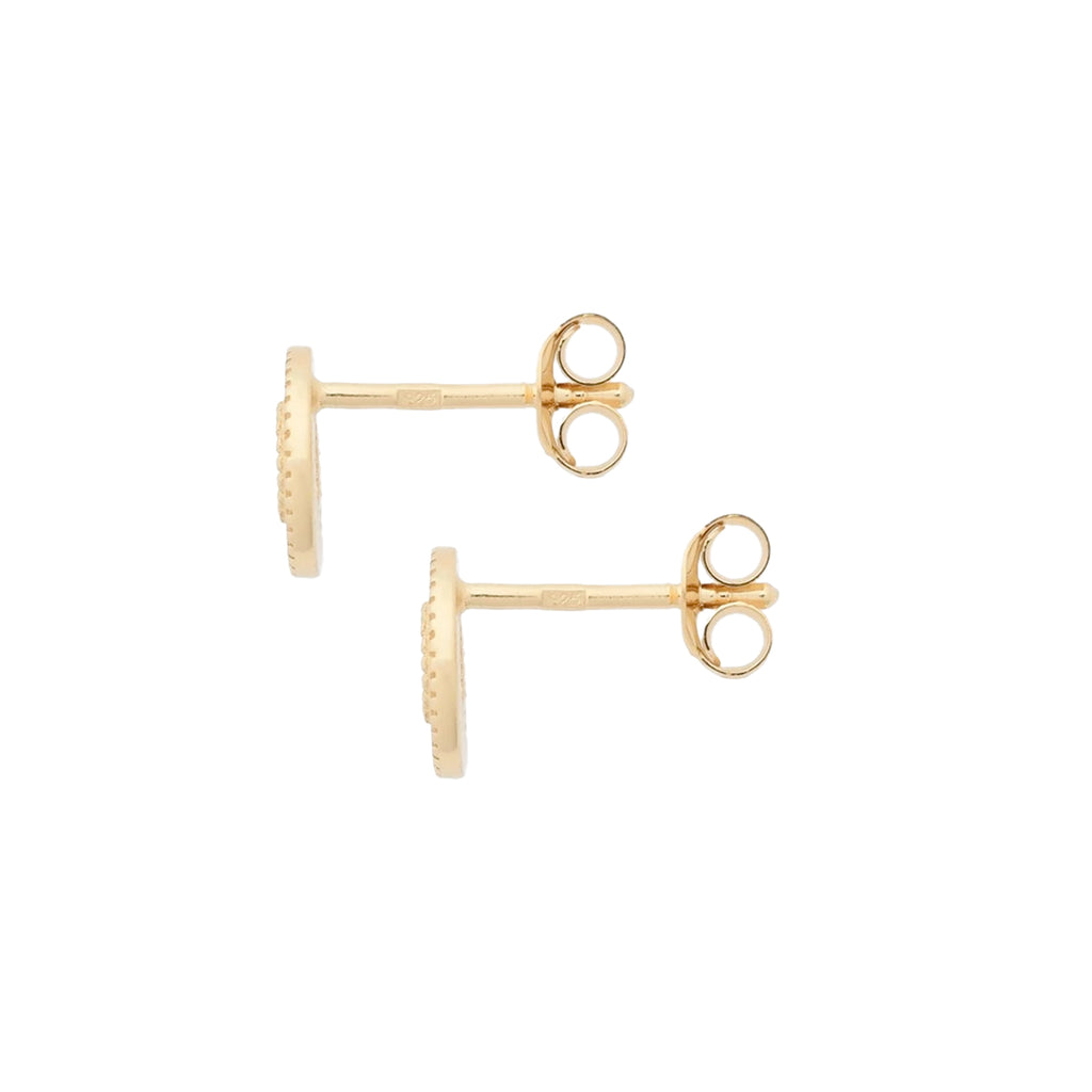 Gold Sunburst Stud Earrings