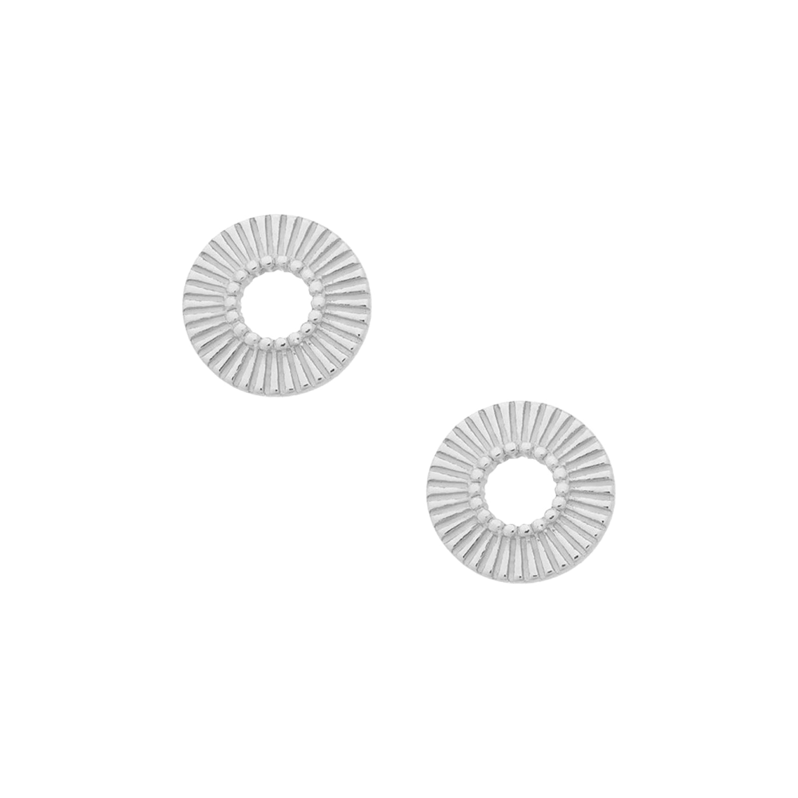 Silver Sunburst Stud Earrings