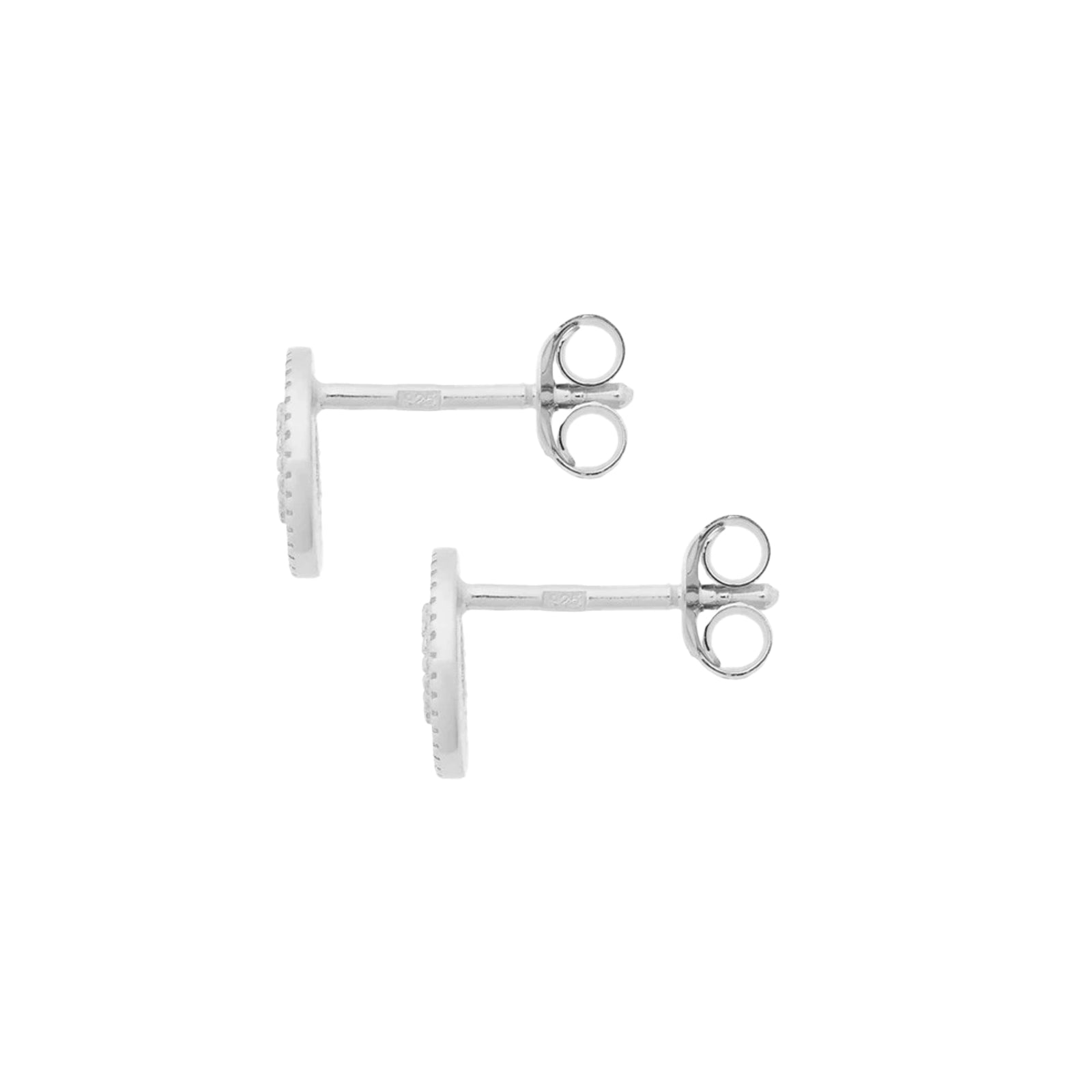 Silver Sunburst Stud Earrings