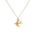 Gold Swallow Charm Necklace