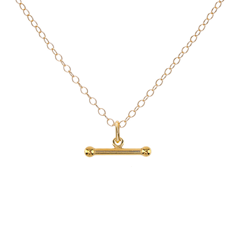 Gold T-Bar Necklace