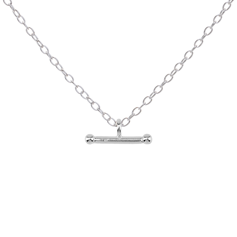 Silver T-Bar Necklace