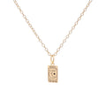 Gold Tarot Card Moon Charm Necklace