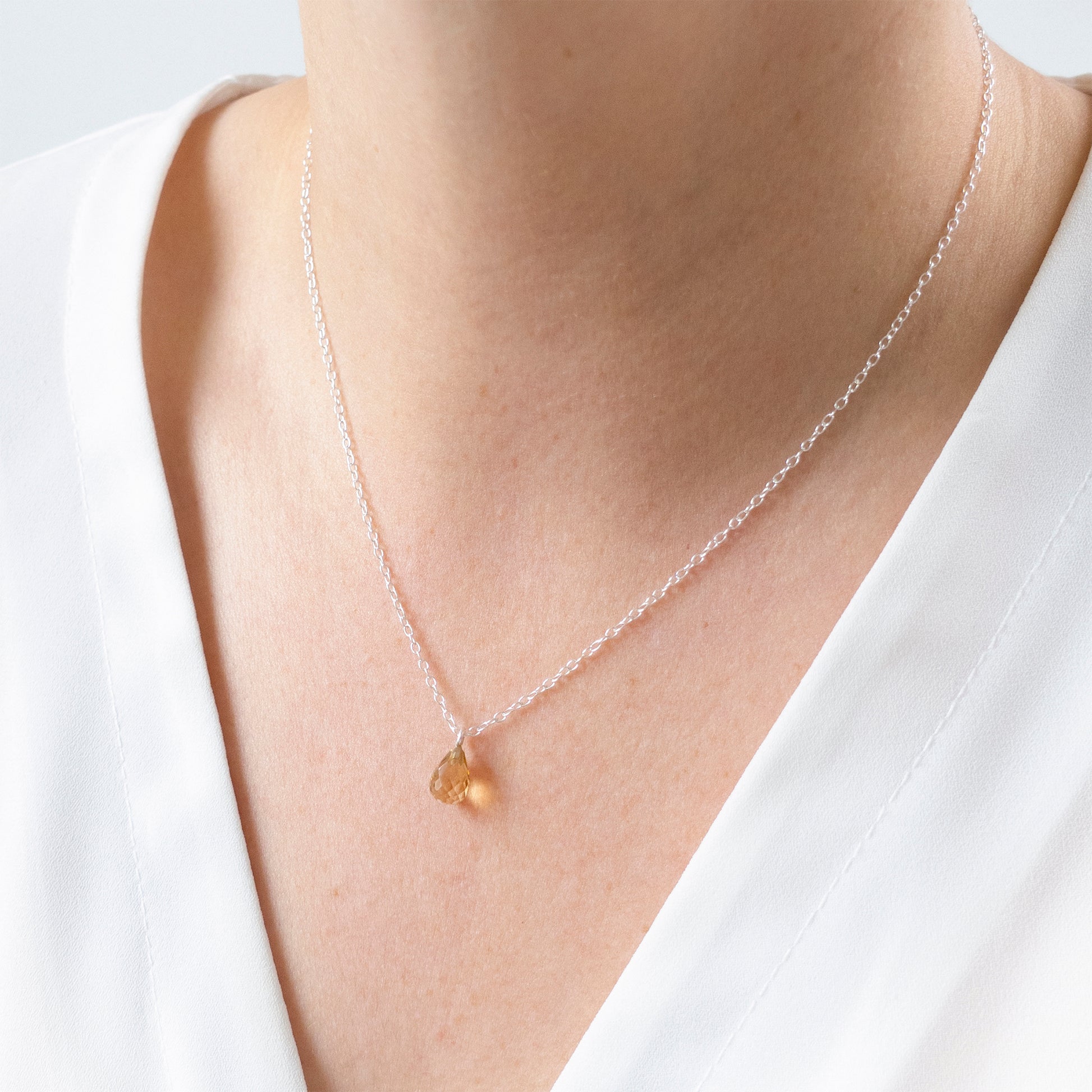 Citrine Teardrop Necklace