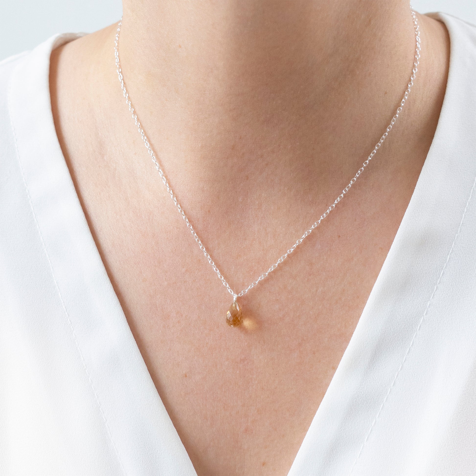 Citrine Teardrop Necklace