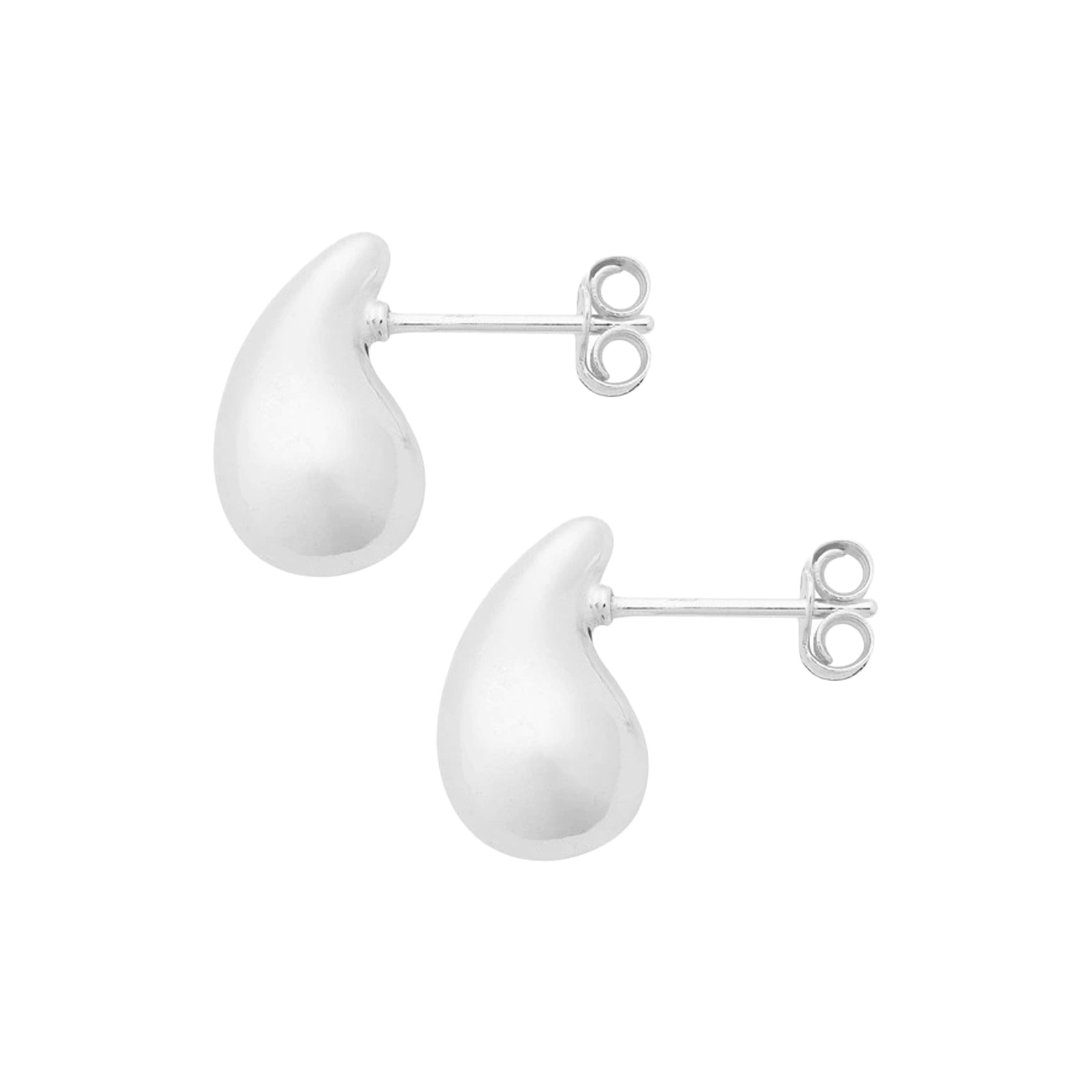 Silver Teardrop Stud Earrings
