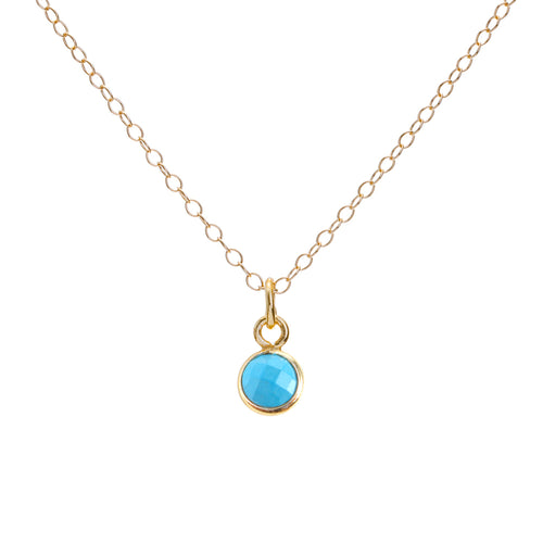 Gold Turquoise December Birthstone Necklace