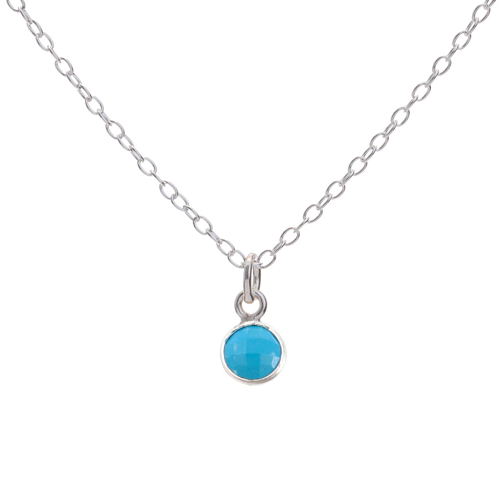 Silver Turquoise December Birthstone Necklace