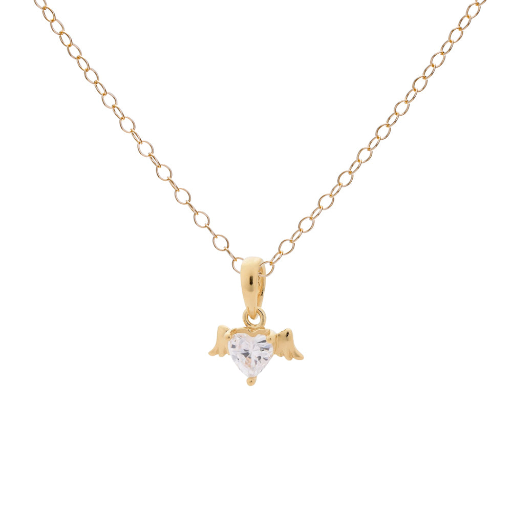 Gold Winged Heart Necklace