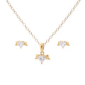 Matching Gold Winged Heart Necklace & Earrings