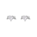 Silver Winged Heart Earrings