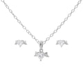 Matching Silver Winged Heart Necklace & Earrings