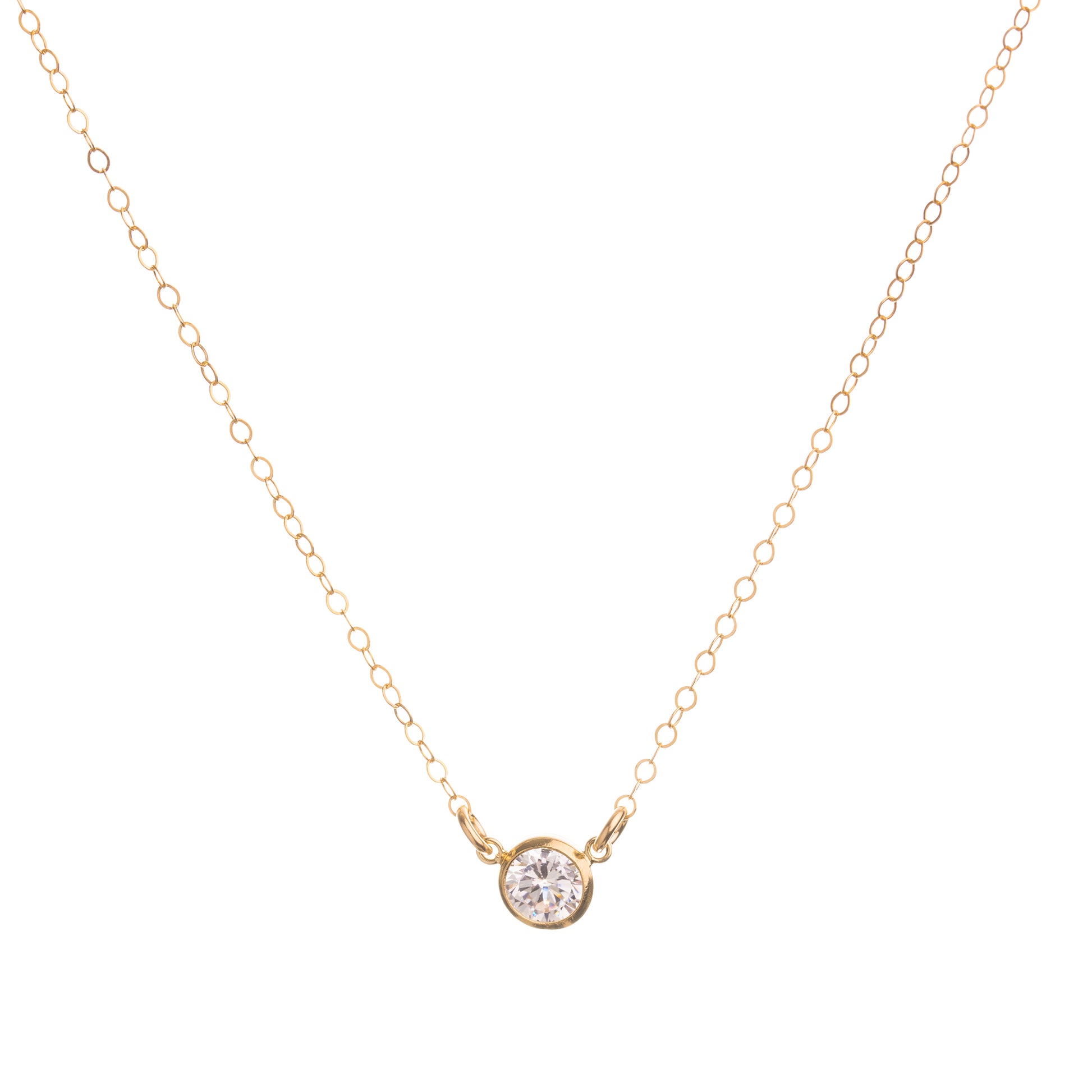 Minimal Gold CZ Diamond Necklace