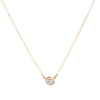 Minimal Gold CZ Diamond Necklace