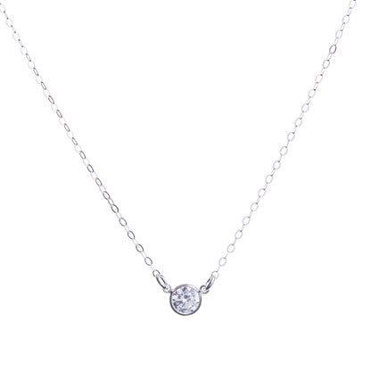 Minimal Sterling Silver CZ Diamond Necklace