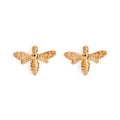 Minimal Gold Bee Earrings Handmade Birmingham UK