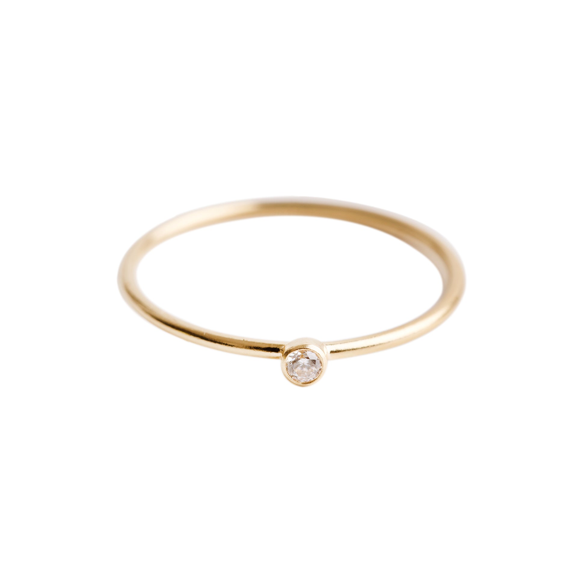 Minimal Gold CZ Diamond Ring