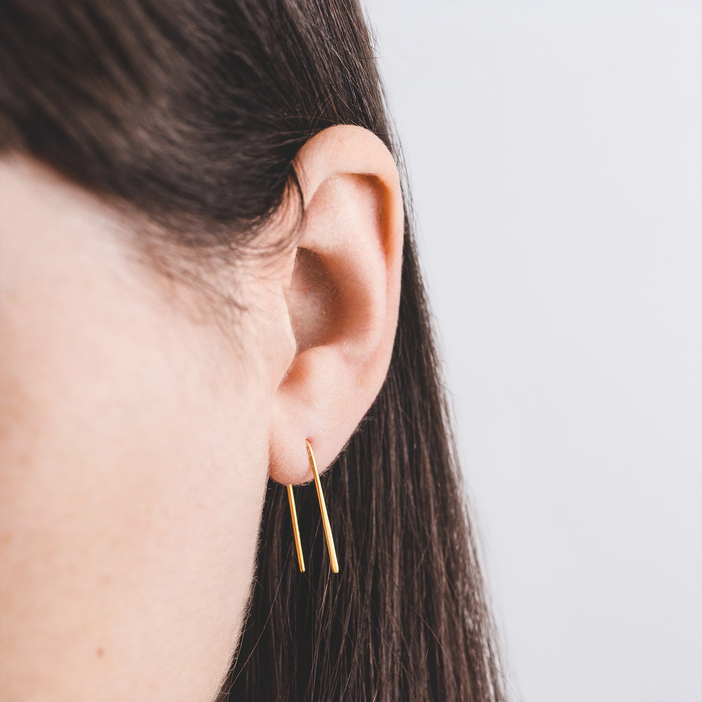 Minimal Silver Arc Earrings