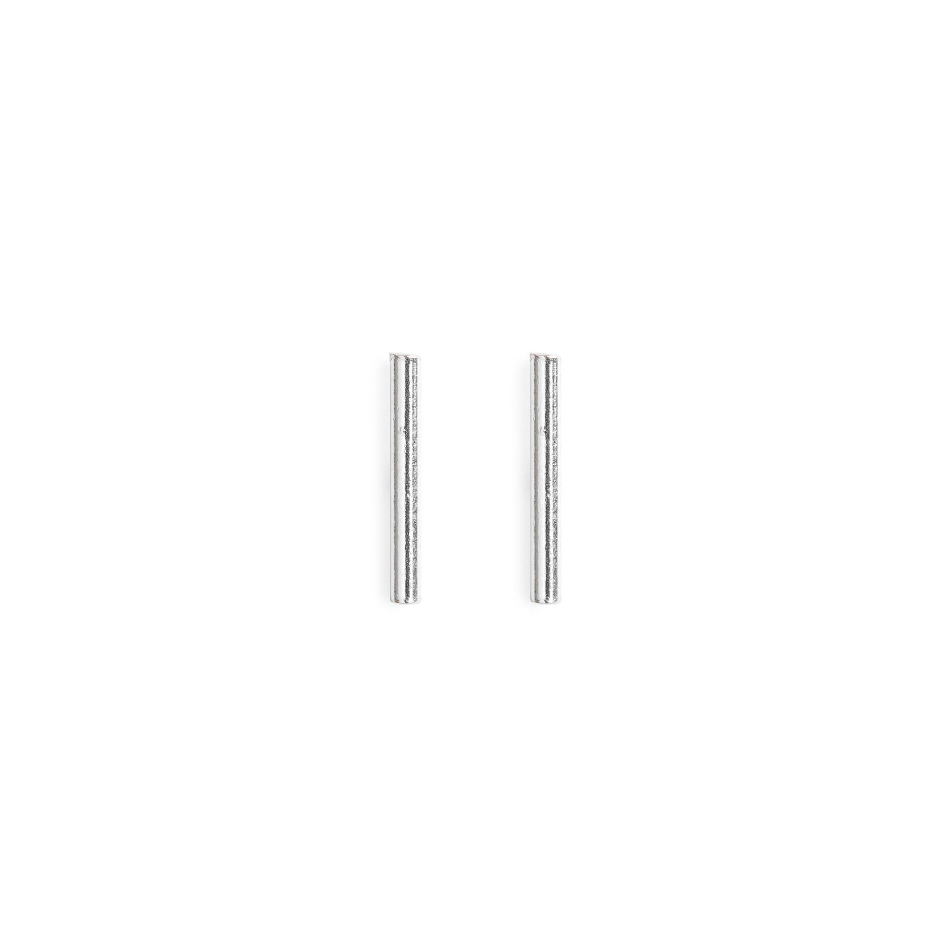 Minimal Silver Bar Stud Earrings