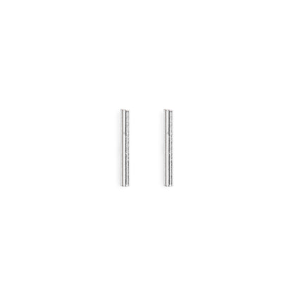 Minimal Silver Bar Stud Earrings