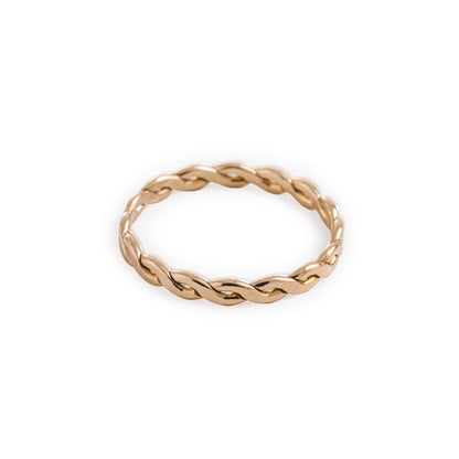 Minimal Gold Woven Braided Ring Handmade Birmingham