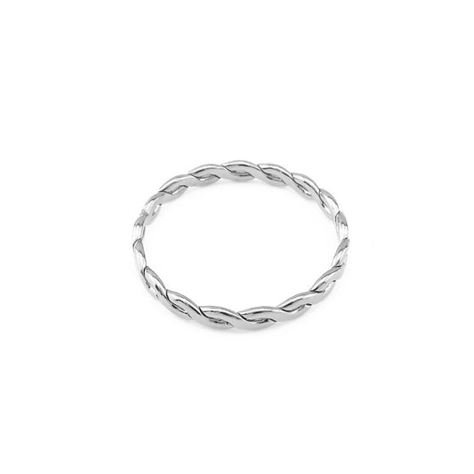 Sterling Silver Braided Woven Stacking Ring