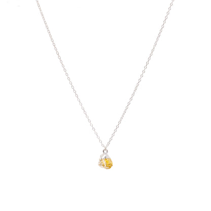 Silver Citrine Raw Crystal Necklace