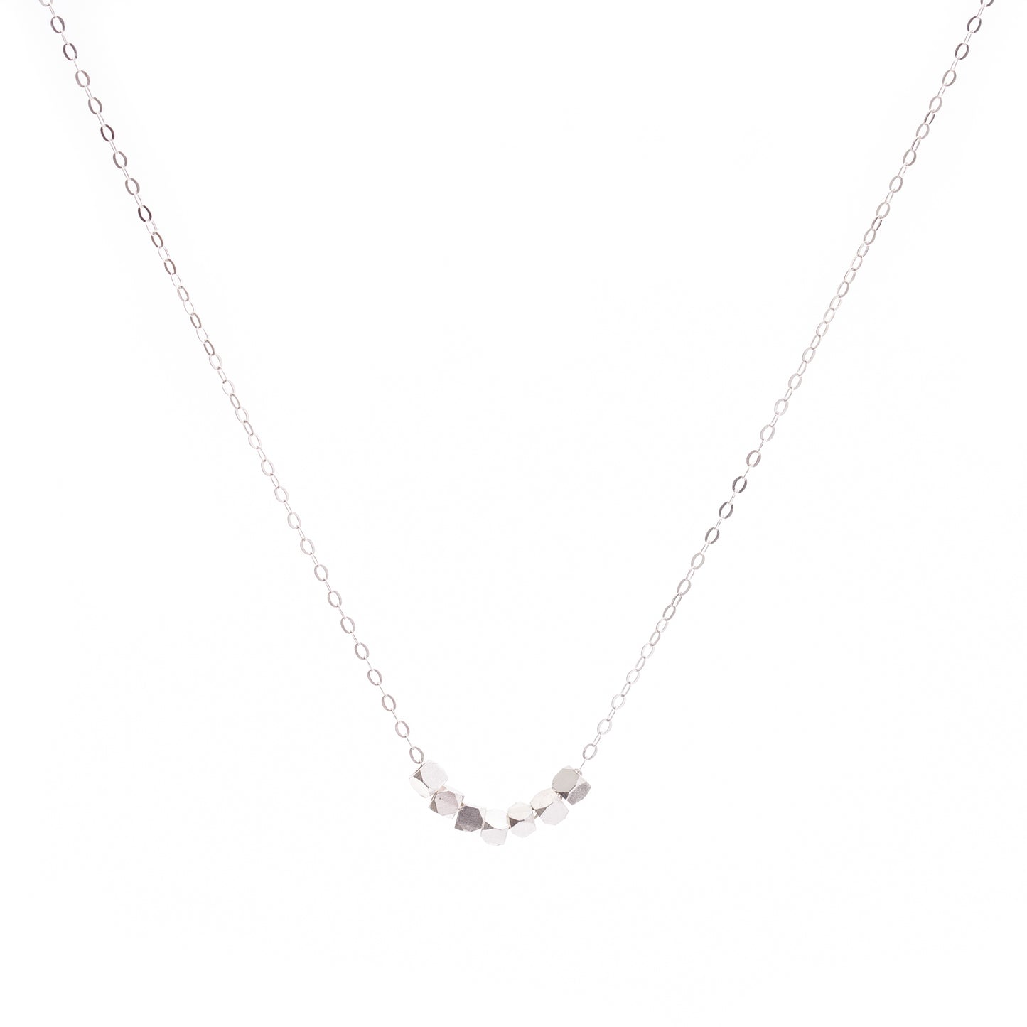 Minimal Silver Cubes Necklace