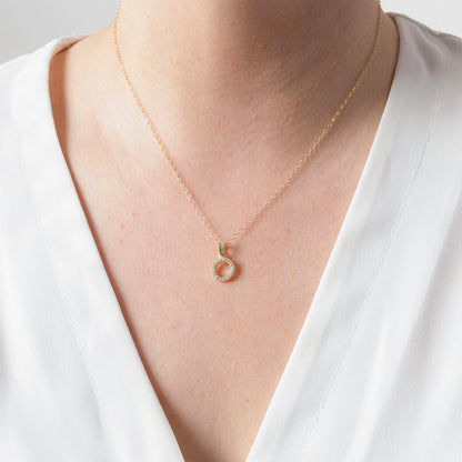 Gold Diamond Circle Necklace