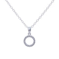 Silver Diamond Circle Necklace