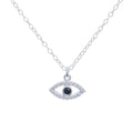 Silver Diamond Evil Eye Necklace