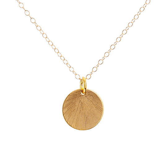 Gold Etched Medallion Necklace