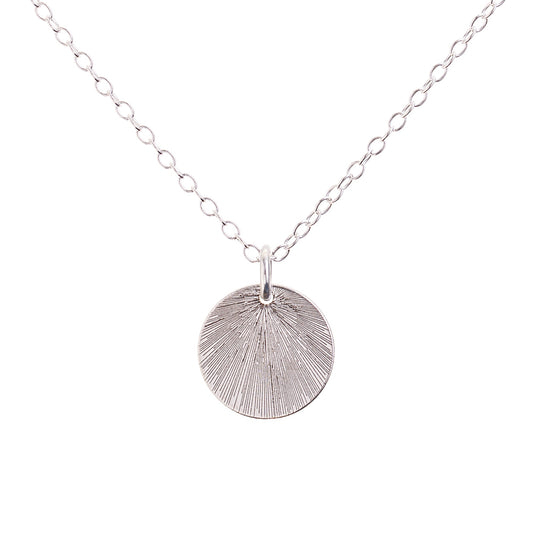 Silver Etched Medallion Necklace