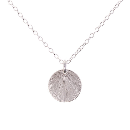 Silver Etched Medallion Necklace