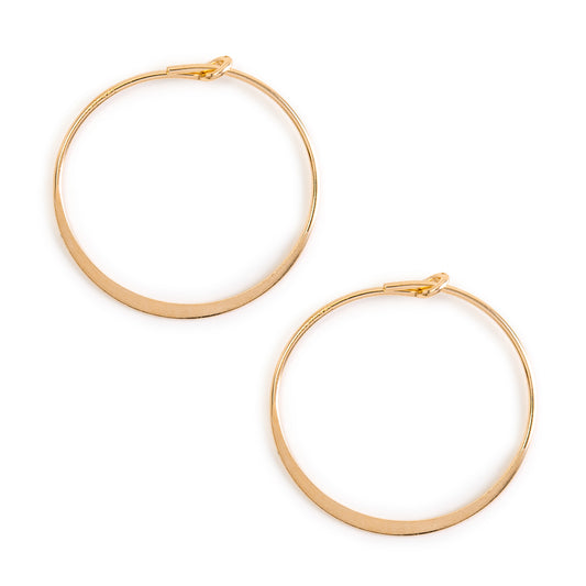 Minimal Gold Flat Hoop Earrings