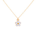 Gold Enamel Daisy Necklace