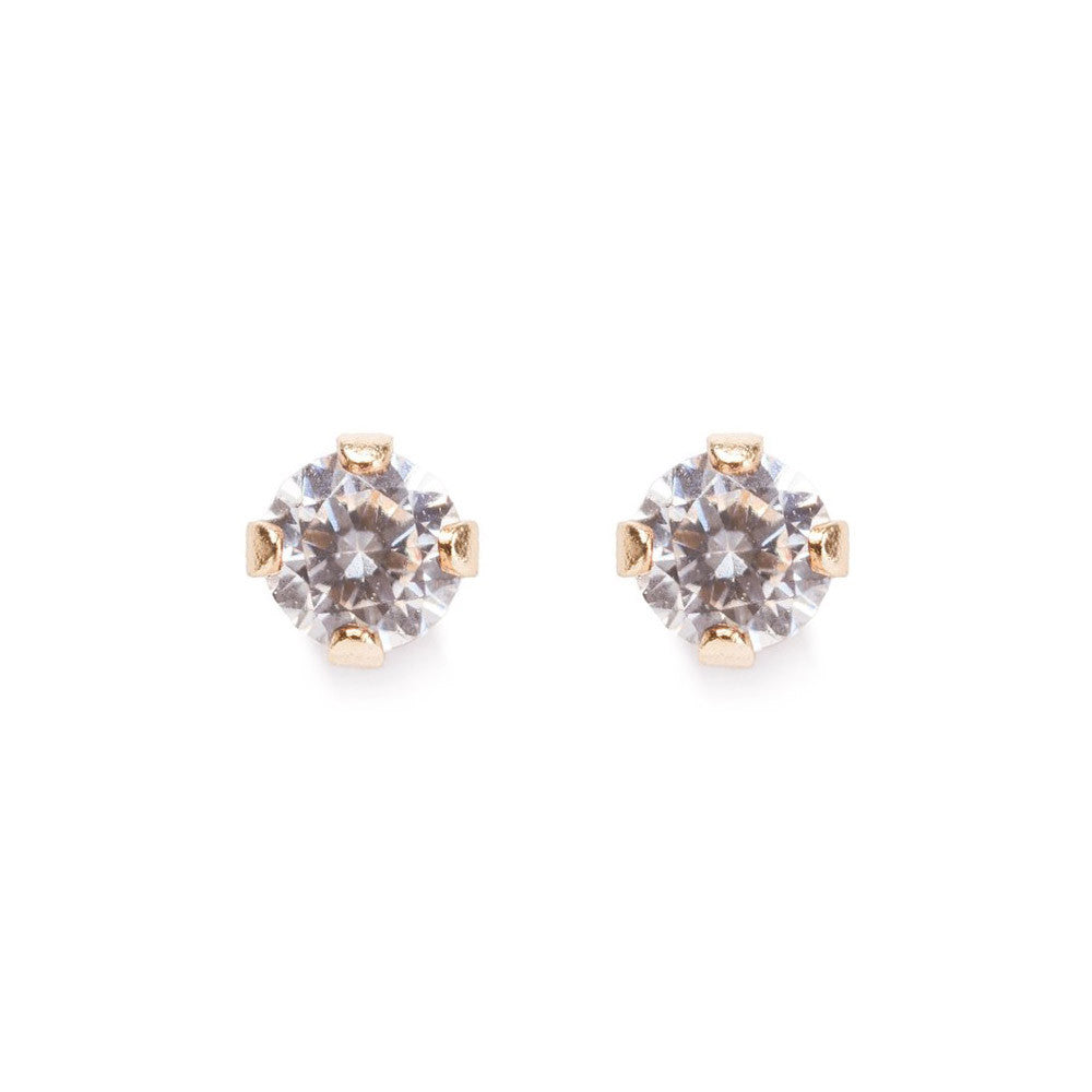 Minimal Gold CZ Diamond Studs