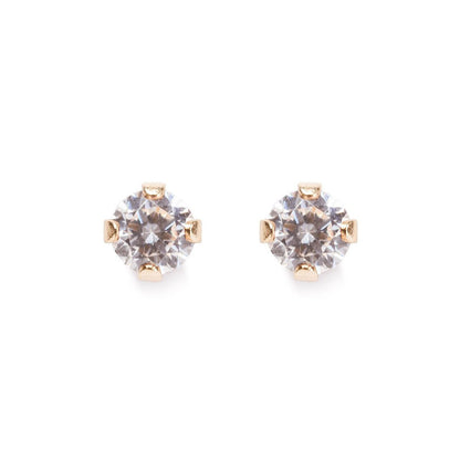 Minimal Gold CZ Diamond Studs